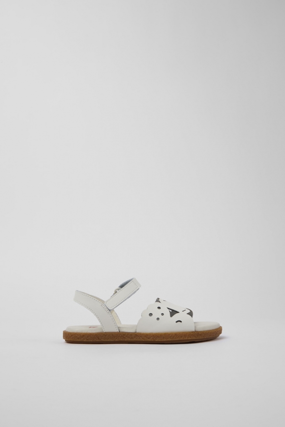 Camper Twins - Weiße Ledersandalen