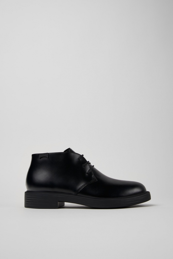 Camper Dean - Schwarze Herrenstiefelette aus Leder.
