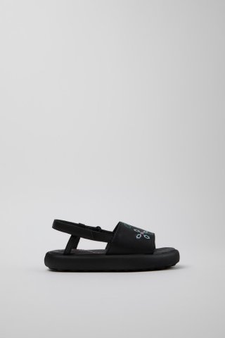 Camper Twins - Schwarze Kindersandale aus Leder. Camper Twins - Schwarze Kindersandale aus Leder.