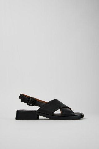 Camper Dana - Schwarze Ledersandale für Damen. Camper Dana - Schwarze Ledersandale für Damen.