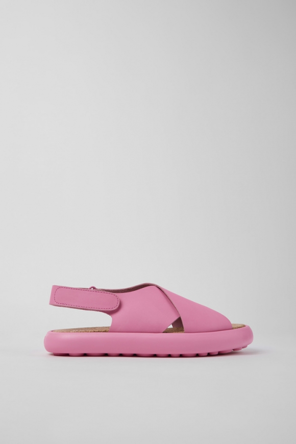 Camper Pelotas Flota - Damensandale aus Leder in Rosa