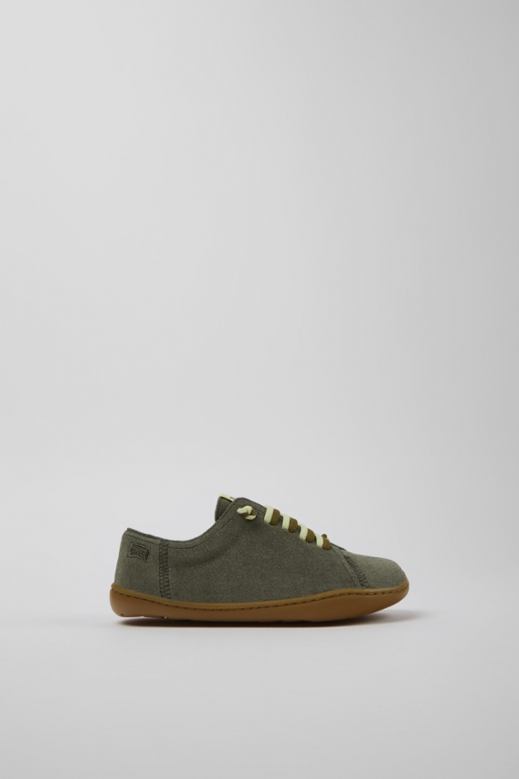 Camper Peu - Grüner Kinderschuh aus Nubukleder.