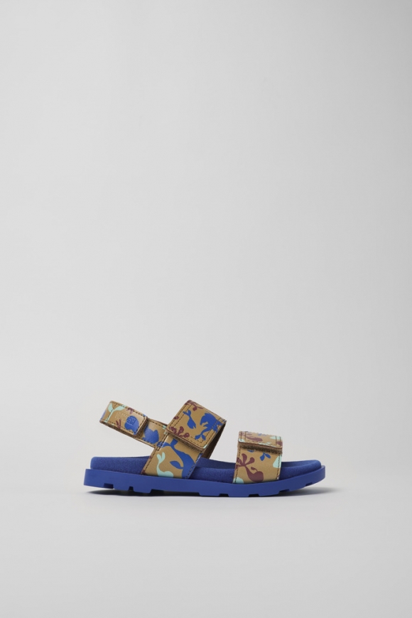 Camper Brutus Sandal - Mehrfarbige Ledersandalen mit Doppelriemen