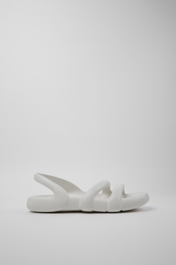 Camper Kobarah Flat Wide - Weißer Herrensandalette aus Textil.