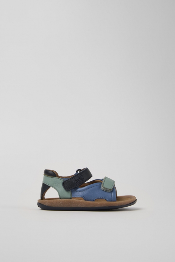Camper Twins - Mehrfarbige Kindersandalen aus Leder.