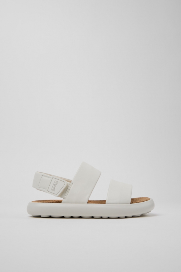 Camper Pelotas Flota - Weiße Ledersandalen für Damen.