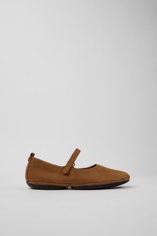 Camper Right Nina - Brauner Schuh aus Nubukleder für Damen. Camper Right Nina - Brauner Schuh aus Nubukleder für Damen.