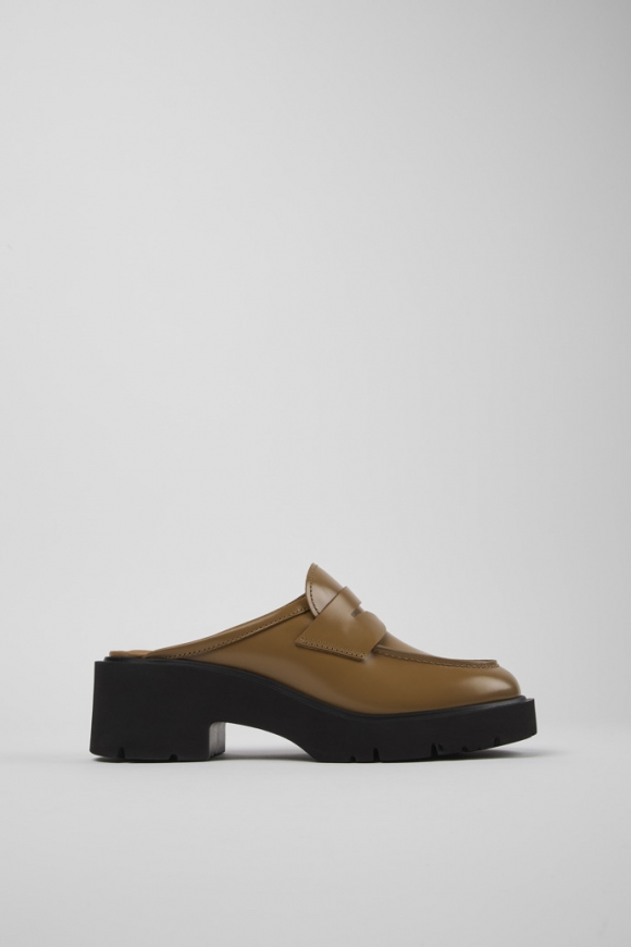 Camper Milah - Braune Lederclogs für Damen