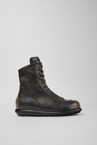 Camper Pelotas - Graue Stiefeletten aus pflanzlich gegerbtem Leder für Damen. Camper Pelotas - Graue Stiefeletten aus pflanzlich gegerbtem Leder für Damen.