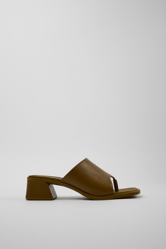 Camper Kora Sandal - Grüne Ledersandale für Damen.