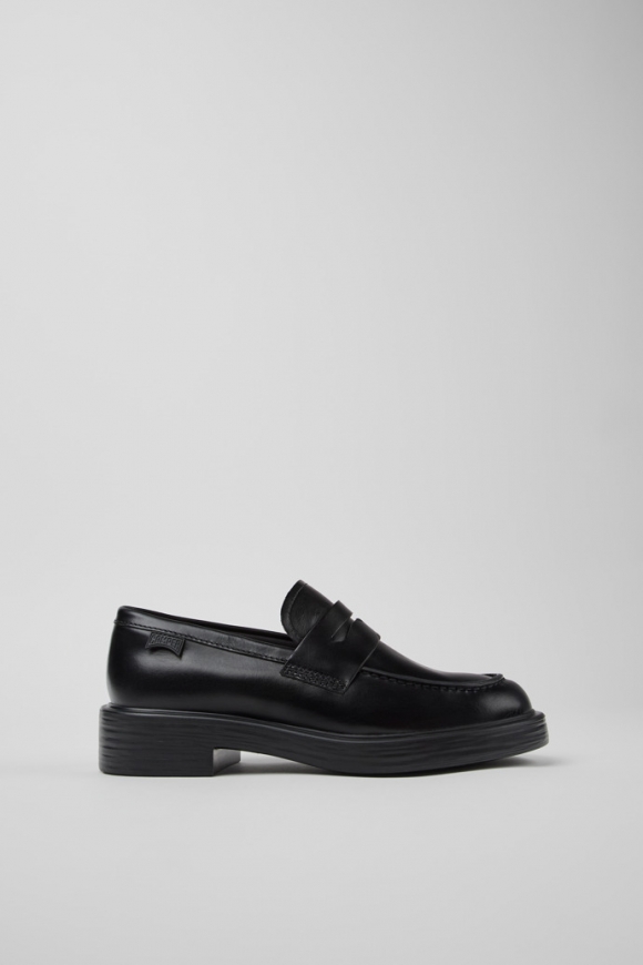 Camper Dean - Schwarzer Lederschuh für Damen.