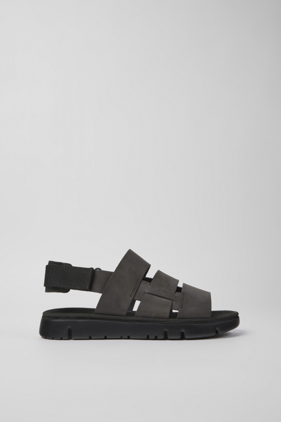 Camper Oruga - Braune Herrensandale aus Leder und Textil