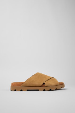 Camper Brutus Sandal - Beige Herrensandalen aus Nubukleder mit Kreuzriemen Camper Brutus Sandal - Beige Herrensandalen aus Nubukleder mit Kreuzriemen