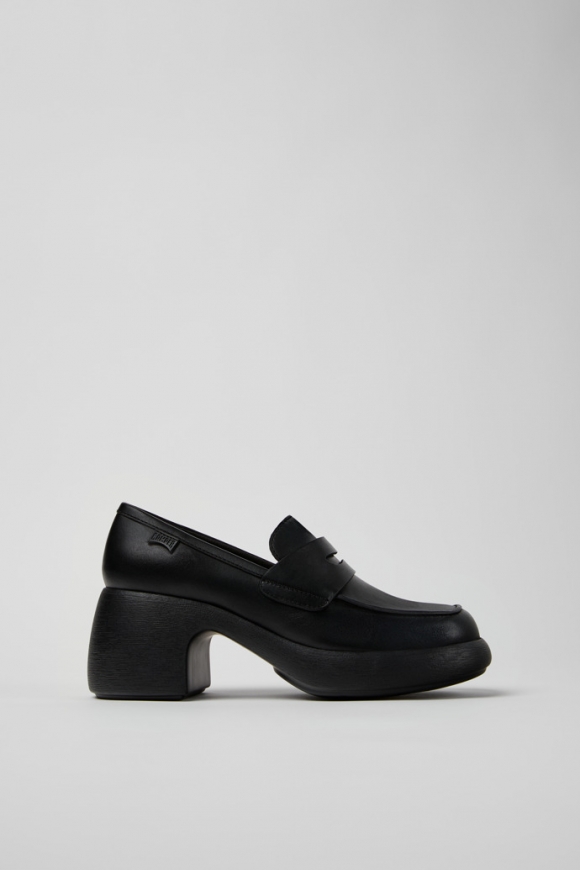 Camper Thelma - Schwarze Ledermokassins/Ballerinas für Damen.