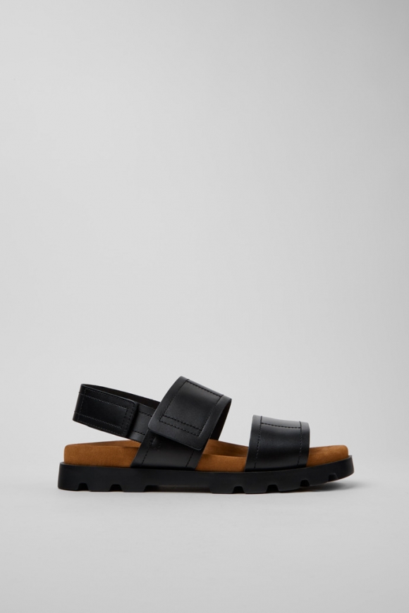 Camper Brutus Sandal - Schwarze Herrensandale aus Leder.