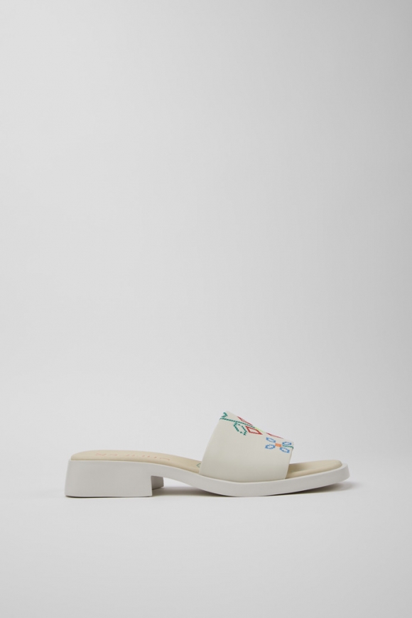 Camper Twins - Weiße Ledersandalen für Damen.