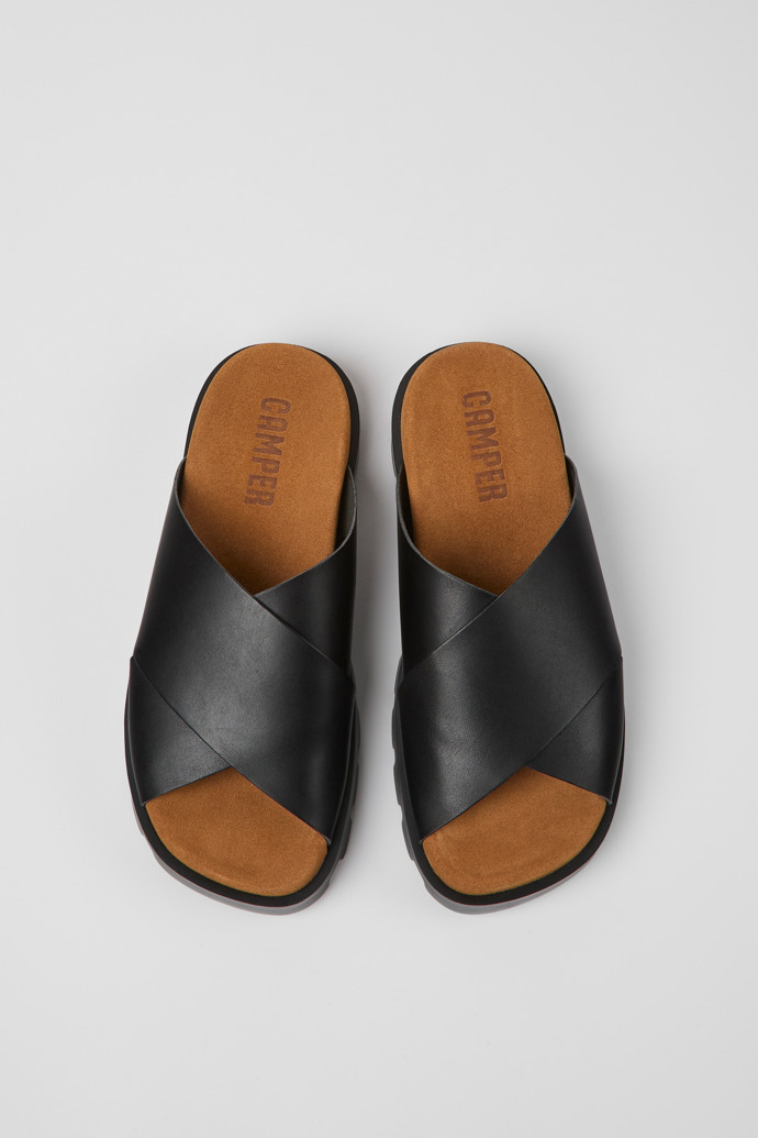 Camper Brutus Sandal - Schwarze Damensandale aus Leder
