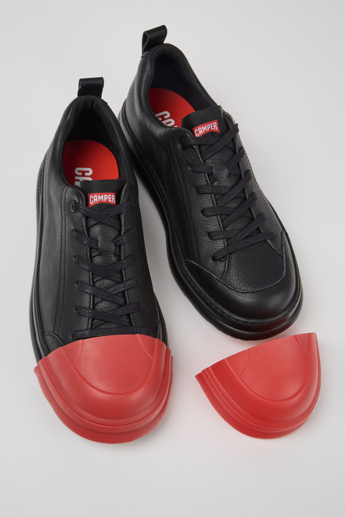Camper Junction Runner - Schwarzer Herrensneaker aus Leder.