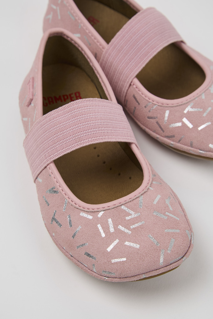 Camper Right - Mehrfarbige Ballerinas aus Nubukleder und Leder für Kinder.