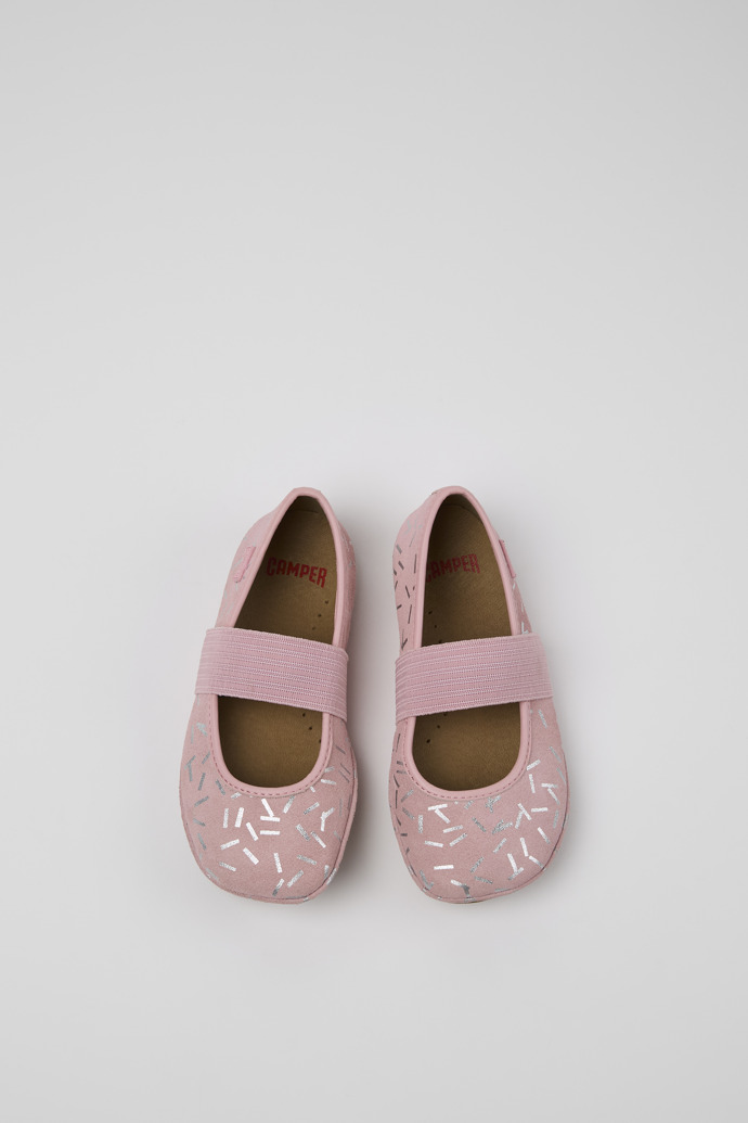 Camper Right - Mehrfarbige Ballerinas aus Nubukleder und Leder für Kinder.