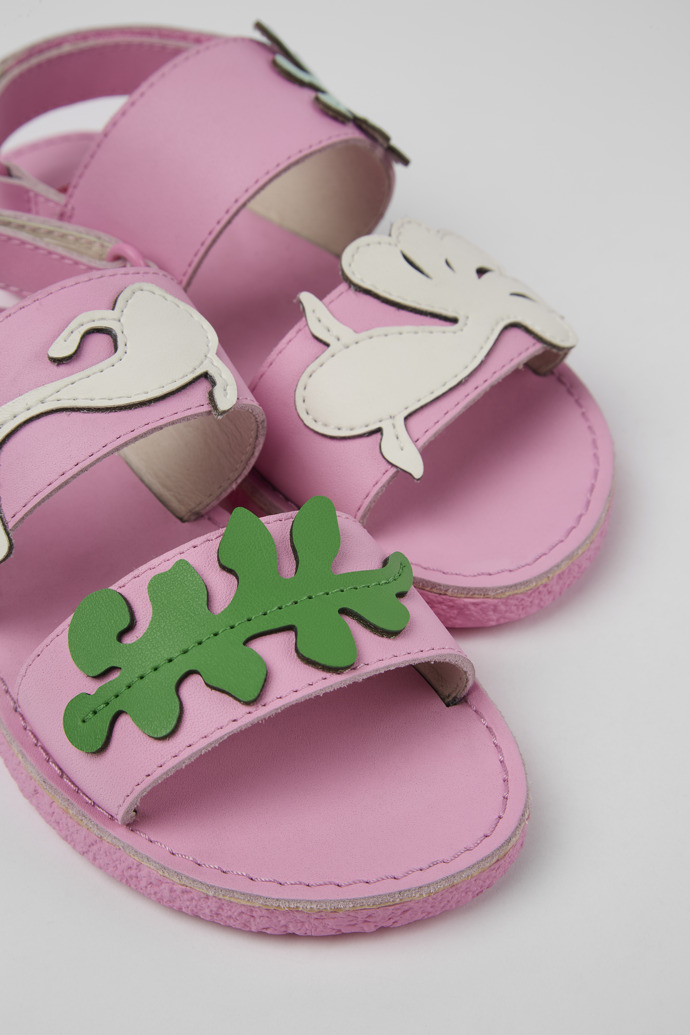 Camper Twins - Rosafarbene Ledersandalen mit Doppelriemen