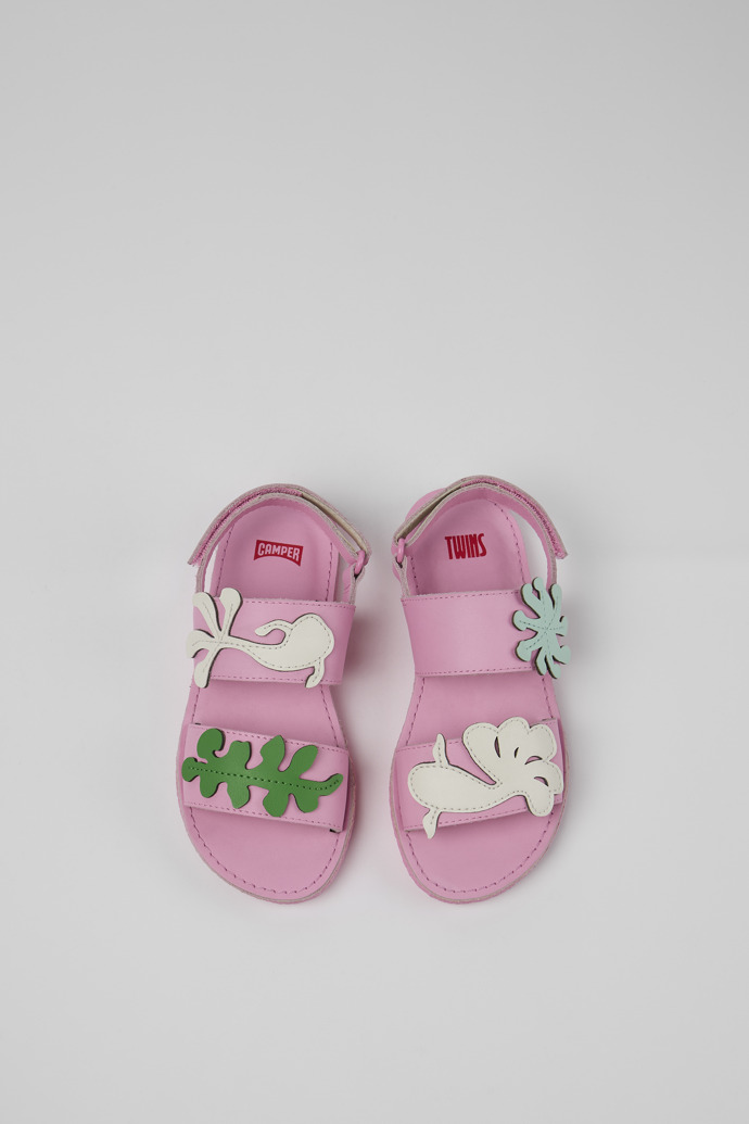 Camper Twins - Rosafarbene Ledersandalen mit Doppelriemen
