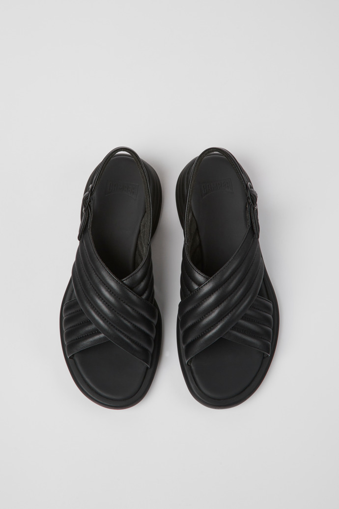 Camper Spiro - Schwarze Damensandale aus Leder