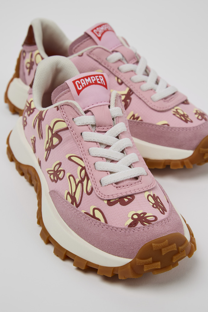 Camper Drif Trail - Mehrfarbige Kindersneaker aus Recycling-PET und Nubukleder.