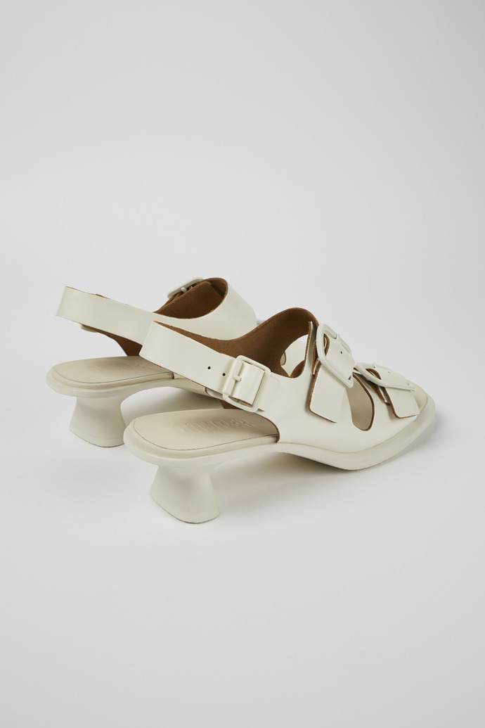 Camper Dina - Weiße Damensandalen aus Leder mit Doppelriemen