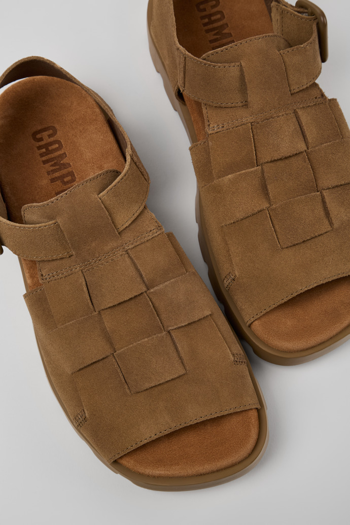 Camper Brutus Sandal - Braune Herrensandalen aus Nubukleder