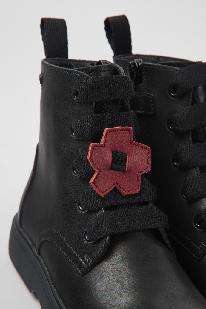 Camper Twins - Schwarze Kinderstiefelette aus Leder