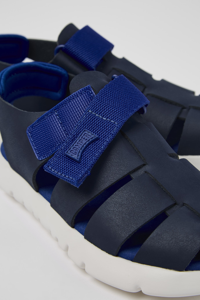 Camper Oruga - Blaue Sandalen aus Leder/Textil