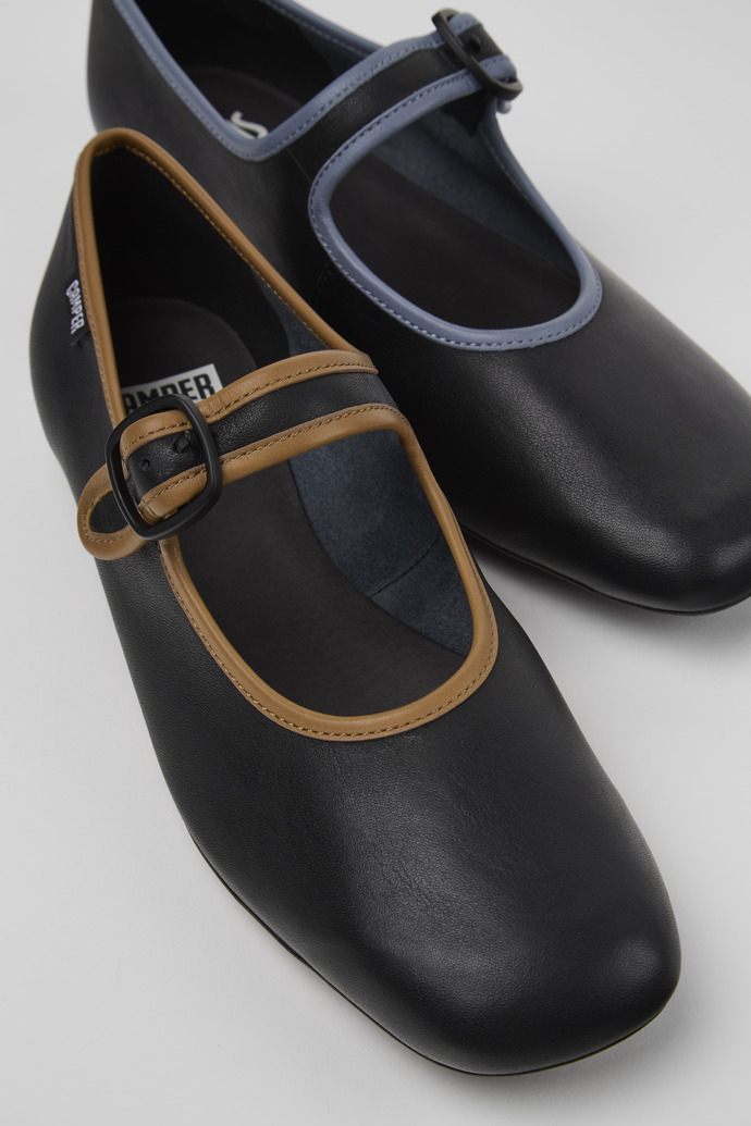 Camper Twins - Schwarze Damenballerinas aus Leder