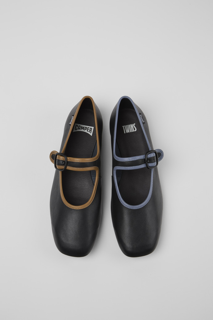 Camper Twins - Schwarze Damenballerinas aus Leder