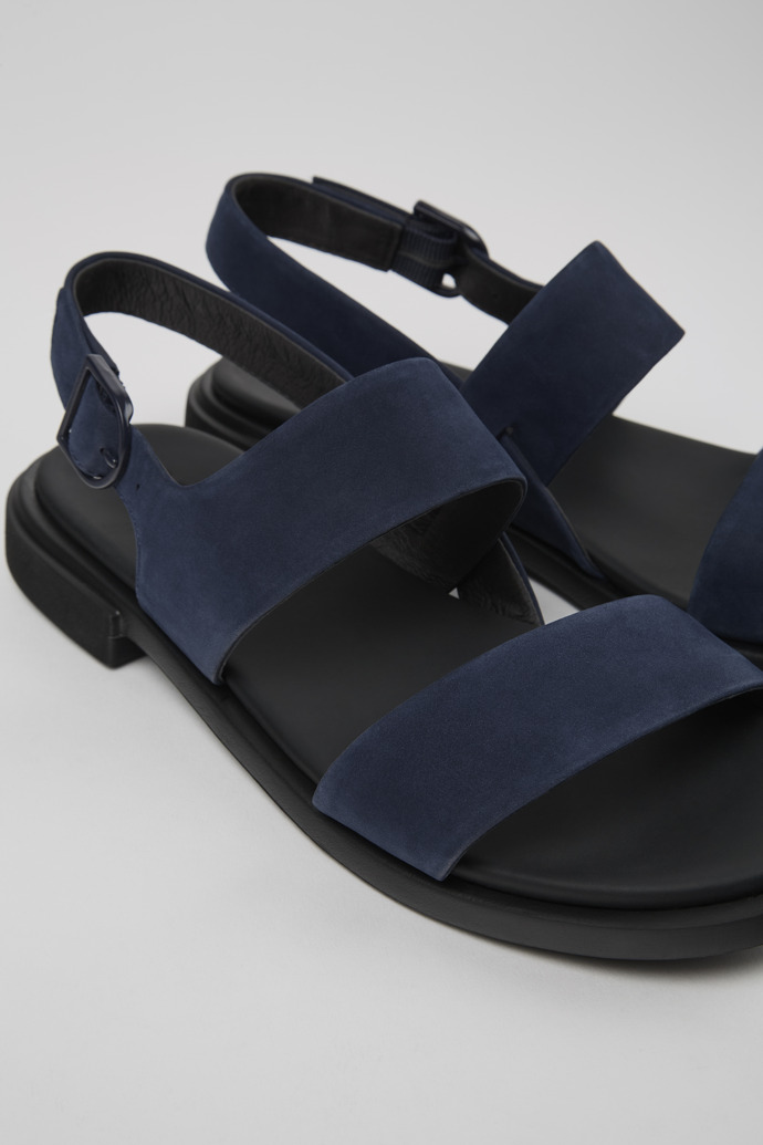 Camper Edy - Blaue Damensandalen aus Nubukleder