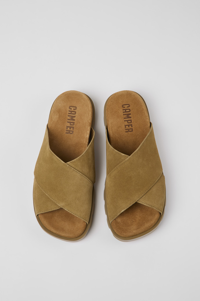 Camper Brutus Sandal - Braune Nubuk-Damensandalenmit Kreuzriemen