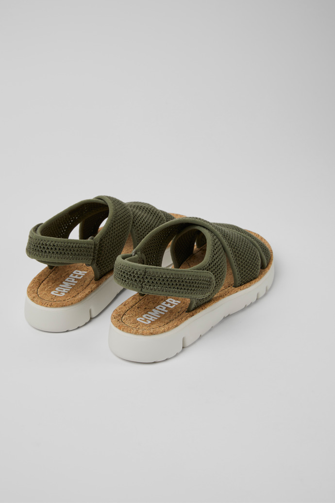 Camper Oruga - Grüne Damensandale aus Textil