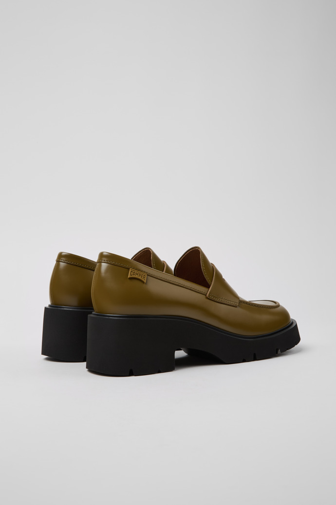 Camper Milah - Grüne Ledermokassins/Ballerinas für Damen.