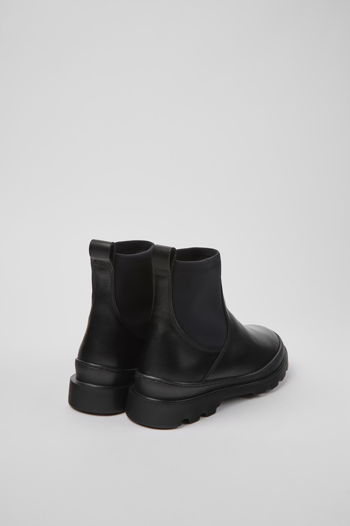 Camper Brutus - Schwarze Damenstiefelette aus Textil und Leder
