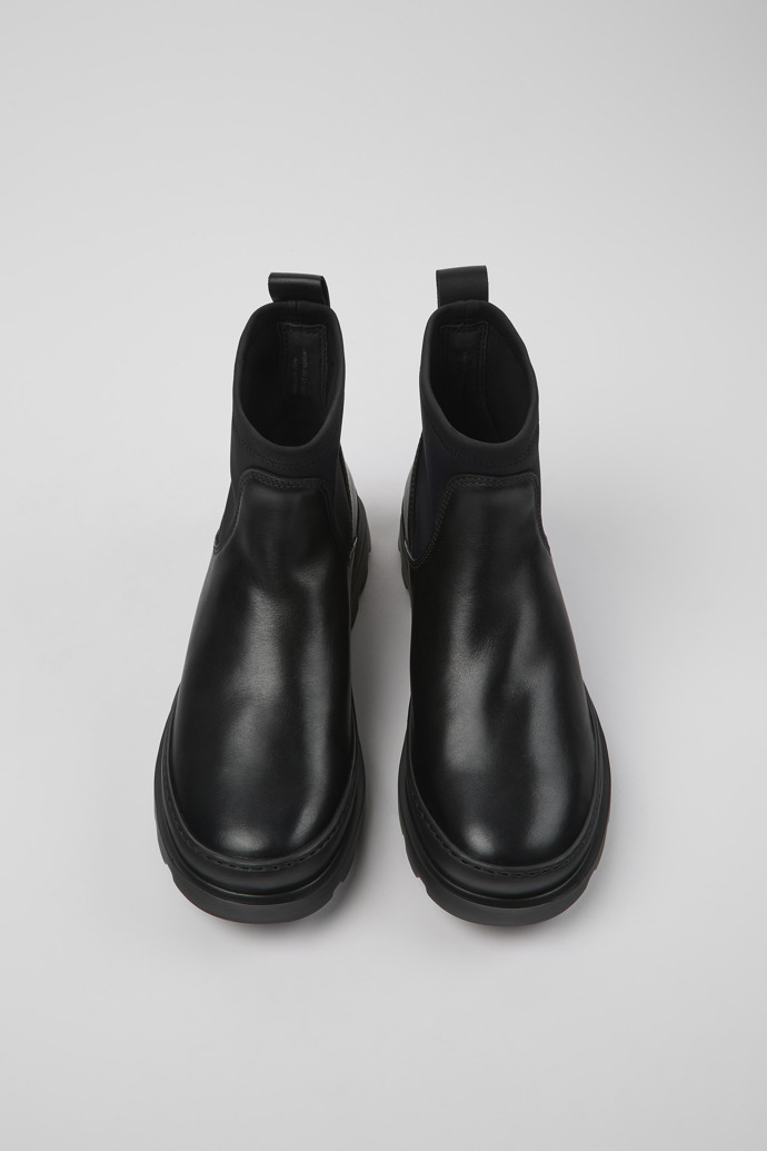 Camper Brutus - Schwarze Damenstiefelette aus Textil und Leder