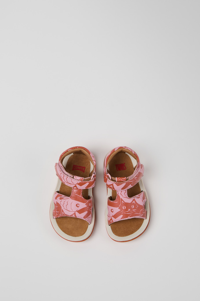 Camper Twins - Mehrfarbige Kindersandalen aus Leder.