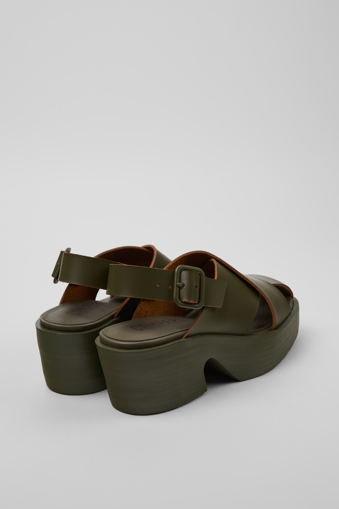 Camper Billie - Grüne Ledersandalen für Damen.