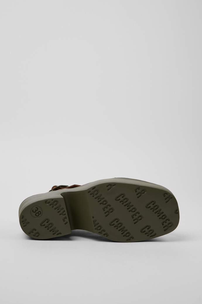 Camper Billie - Grüne Ledersandalen für Damen.
