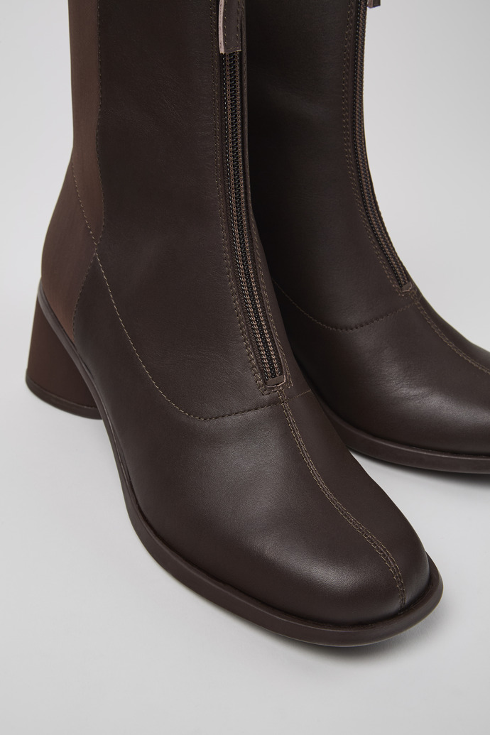 Camper Kiara - Brauner Damenstiefel aus Leder und Recycling-PET