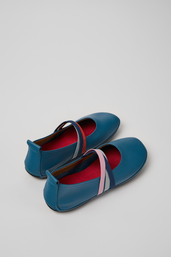 Camper Twins - Blauer Lederballerina für Damen.