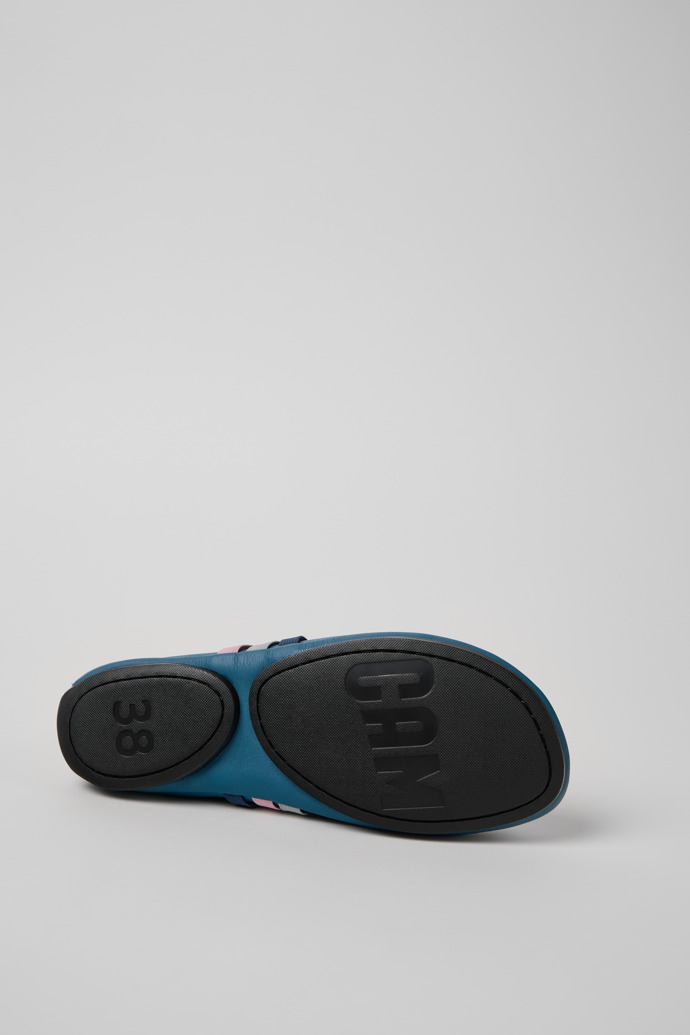Camper Twins - Blauer Lederballerina für Damen.
