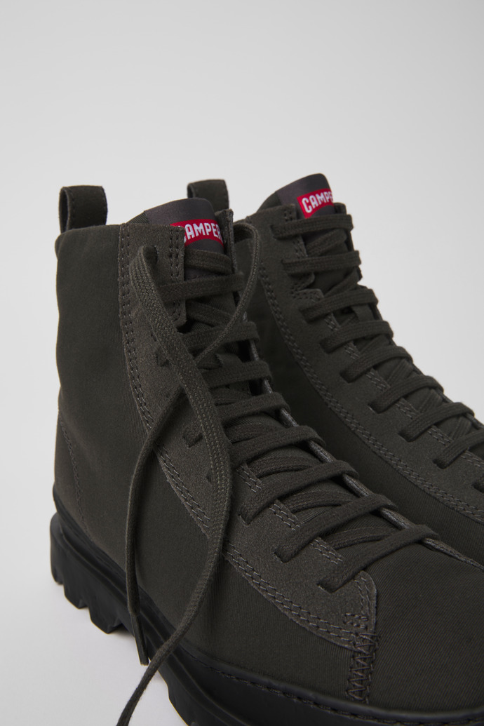 Camper Brutus - Graue Damenstiefelette aus Textil und Nubukleder
