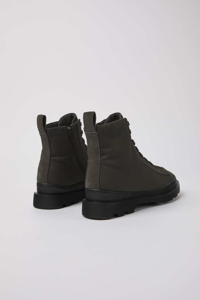 Camper Brutus - Graue Damenstiefelette aus Textil und Nubukleder