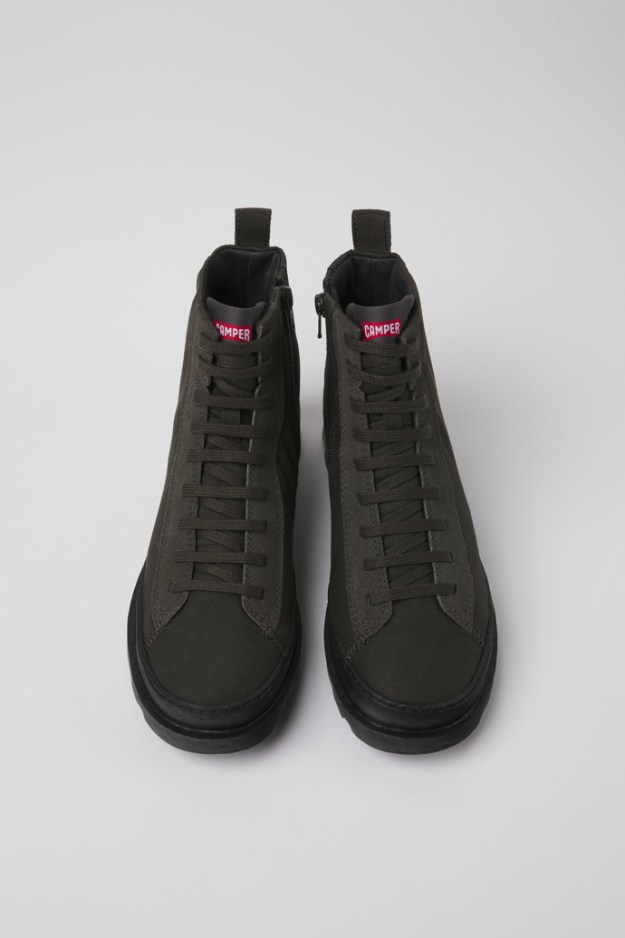 Camper Brutus - Graue Damenstiefelette aus Textil und Nubukleder