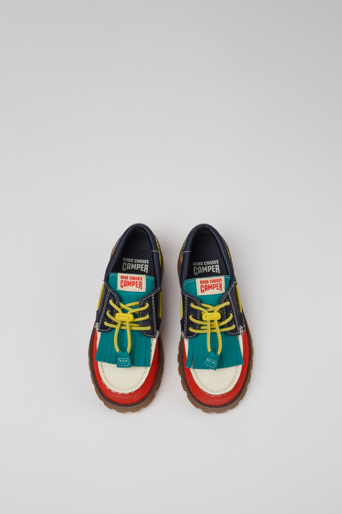 Camper Bobo Choses x Camper - Mehrfarbige Kindermokassins aus Leder und Nubukleder.